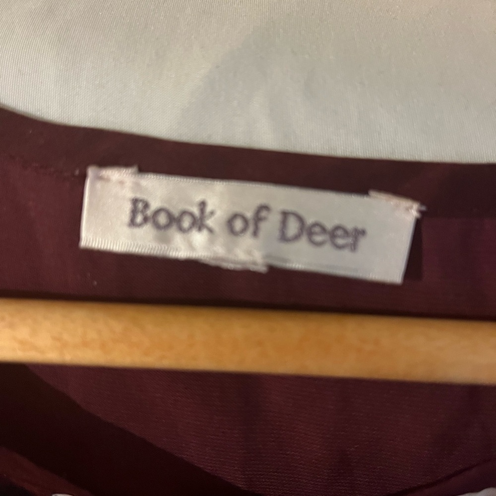 Modcloth Book of Deer Burgundy and White Jam Print Blouse - Picture 7 of 7
